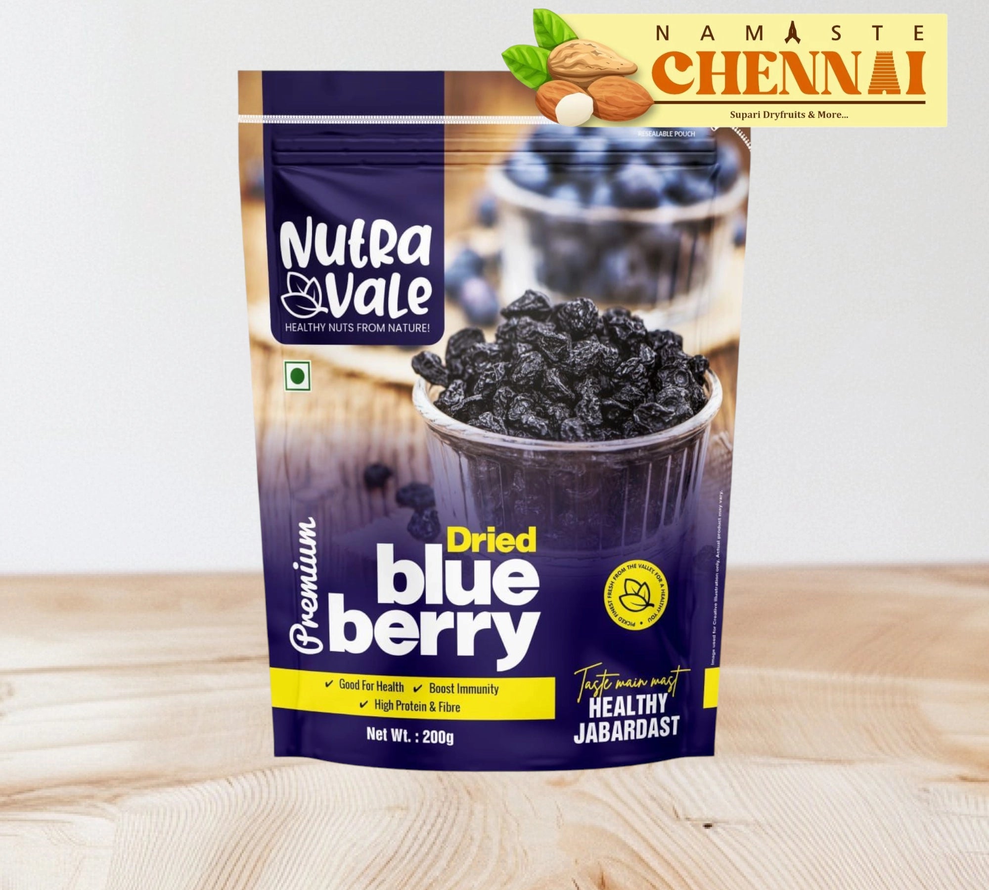 Nutra Vale - Premium Dried Blueberry - 200g – Namaste Chennai