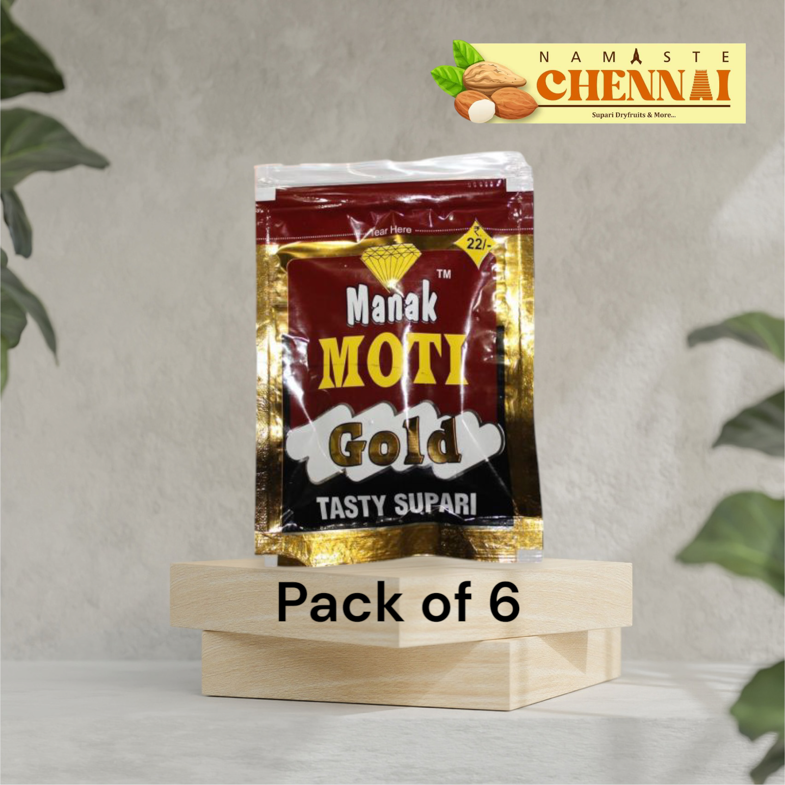 Manak Moti Gold Tasty Supari - Pack of 6