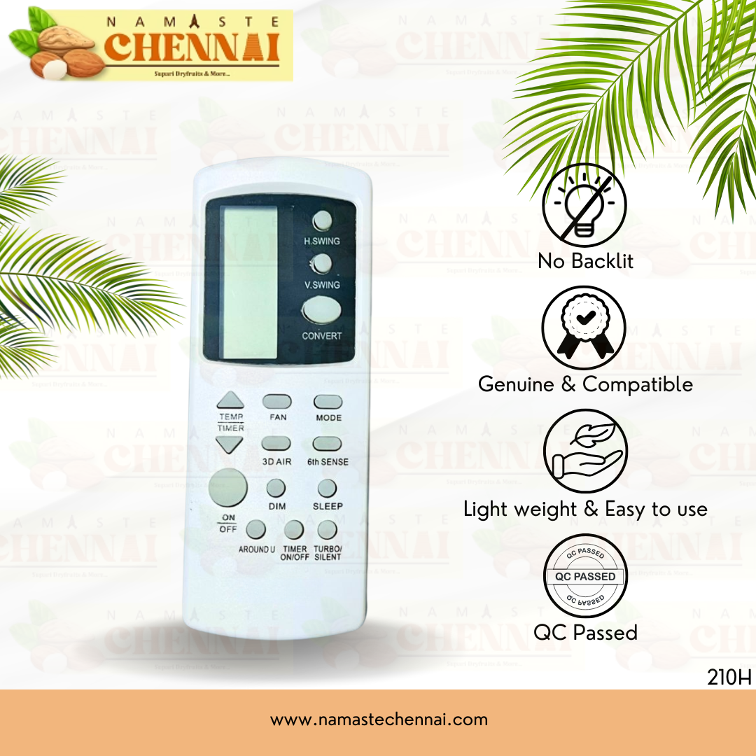 NC Compatible Remote for Whirlpool AC | Model 210H | No Backlit | Match exactly with old remote for Better Performance
