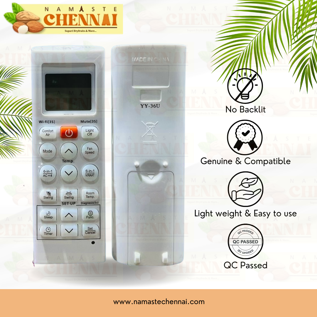 NC Compatible Remote for LG AC | Model 36U | No Backlit | Match exactly with old remote for Better Performance