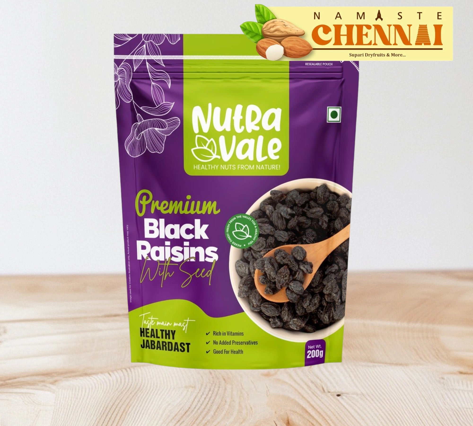 Nutra Vale - Premium Black Raisins Seeded - 200g