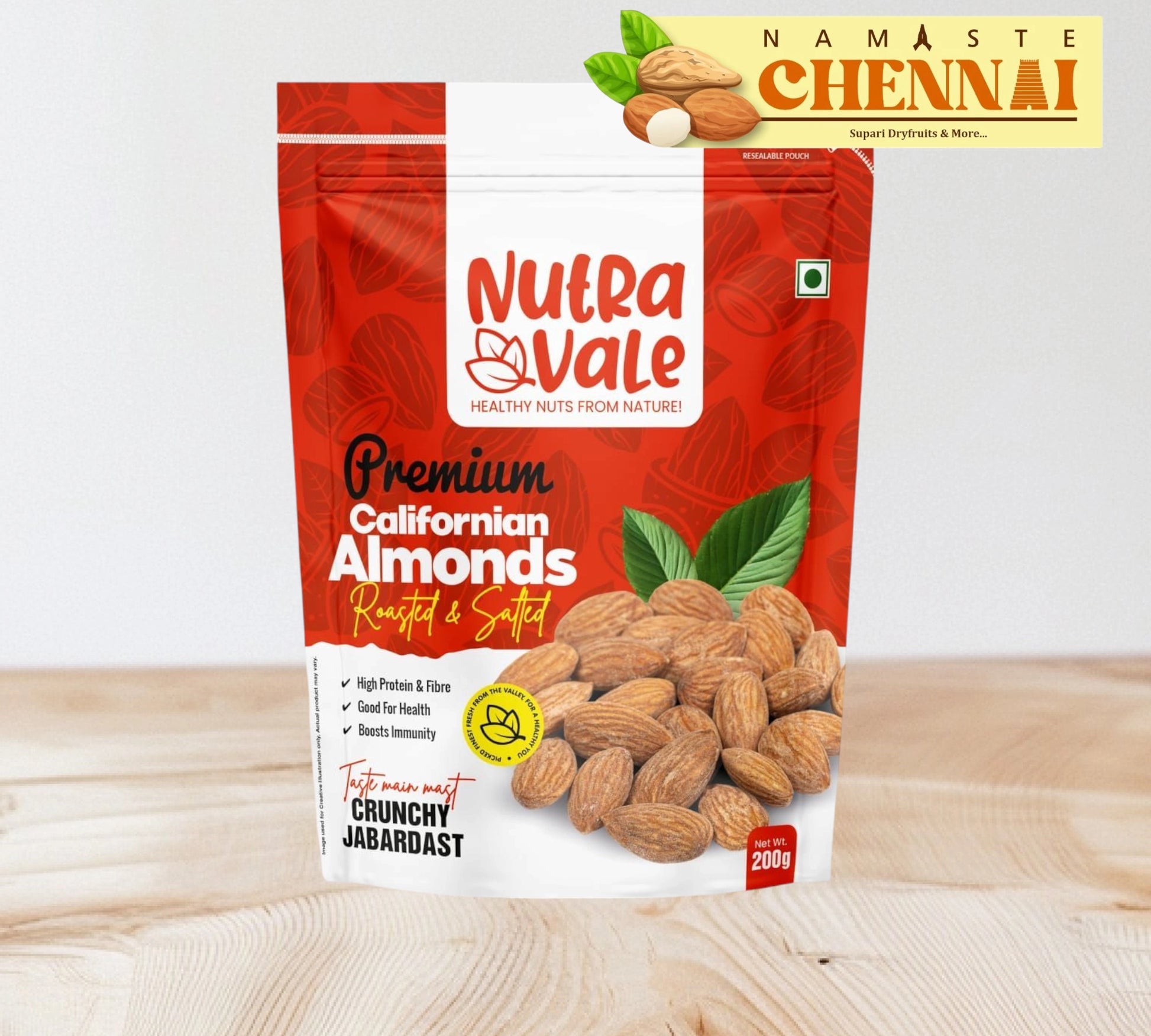Nutra Vale - Premium Roasted Salted Almond - 200g