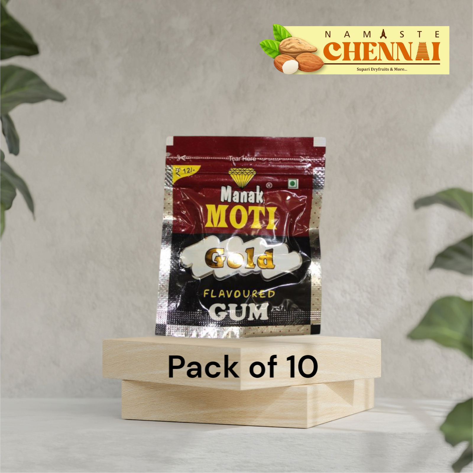 Manak Moti Gold Flavoured Gond/Gum - Pack of 10