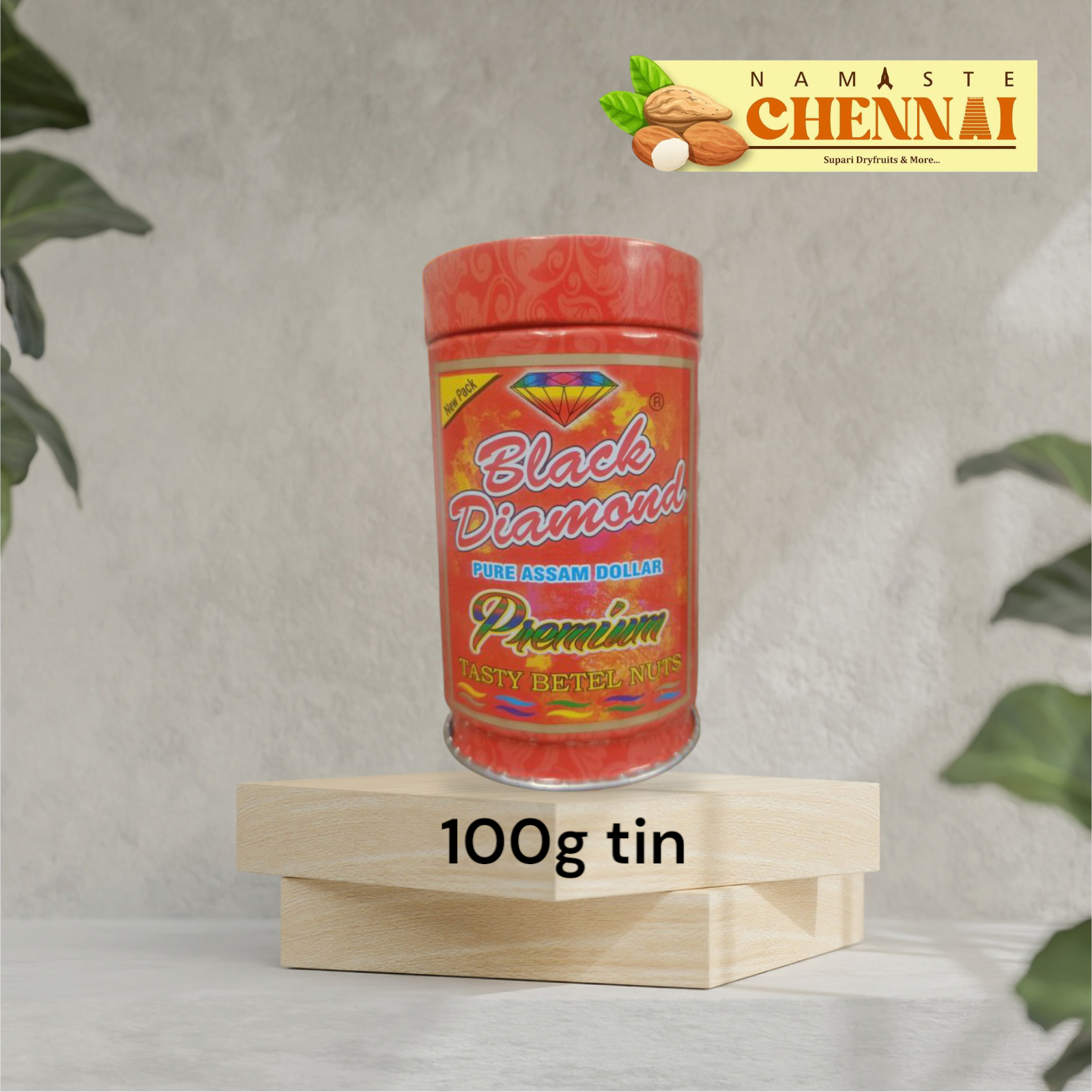 Black Diamond Premium Supari/Betel Nuts Tin 100gm