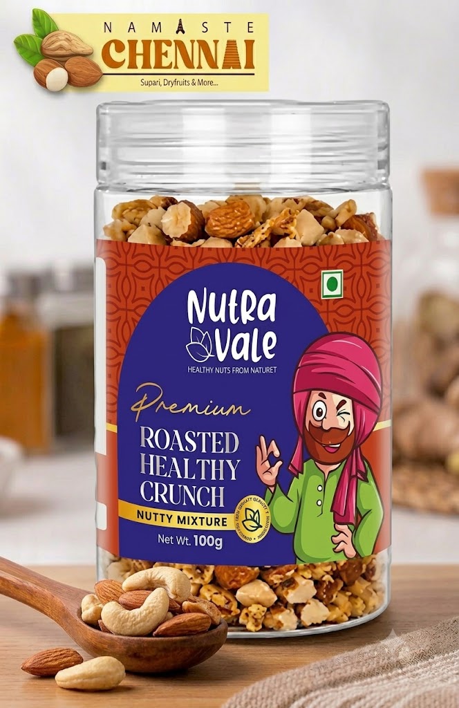 Nutra Vale Roasted Healthy Bytes - 100g (Almond, Dry Dates, Dry Coconut)